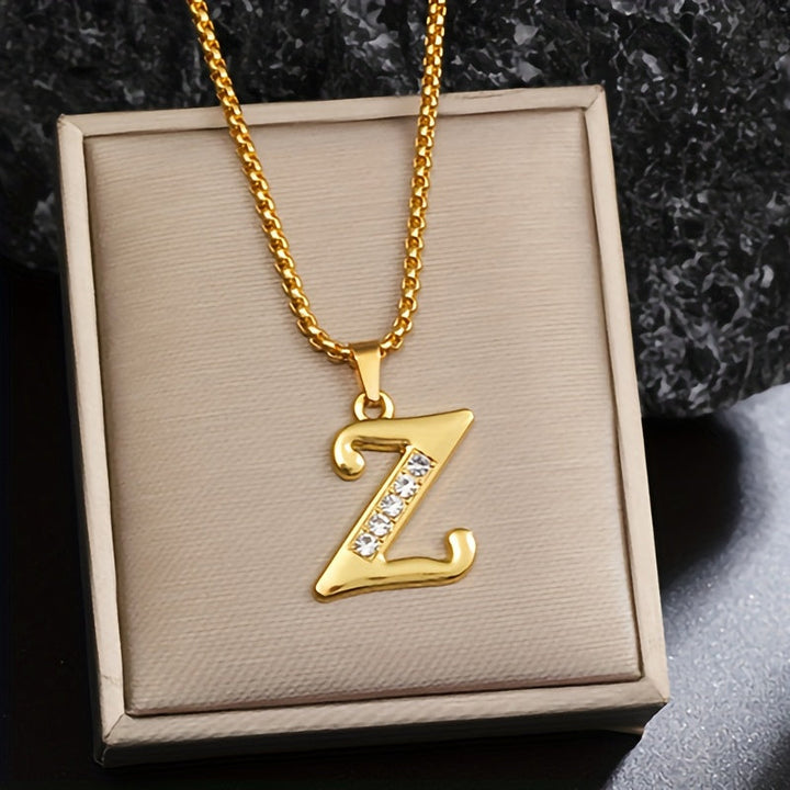 Crystal Accent Initial Necklace