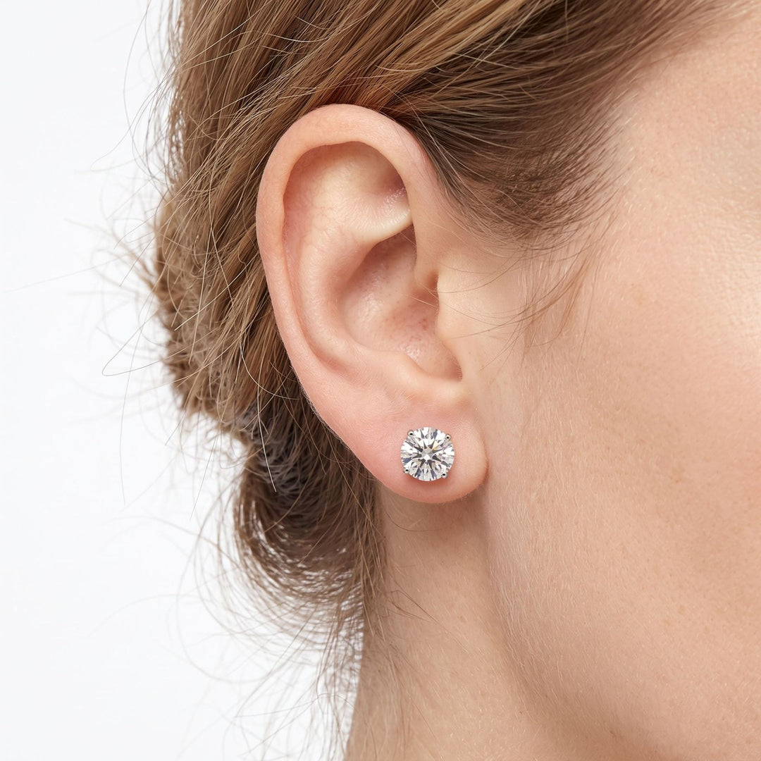 Classic Crystal Solitaire Stud Earrings