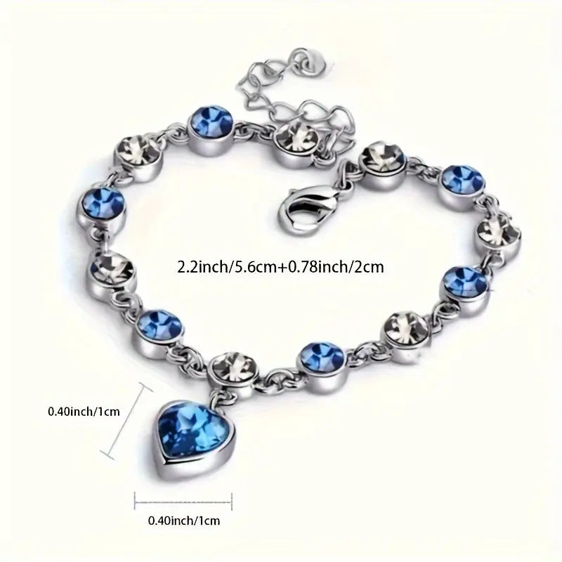 Ocean Heart Glow Bracelet | White Gold