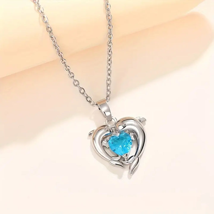 Oceanheart Twins Necklace (White Gold)