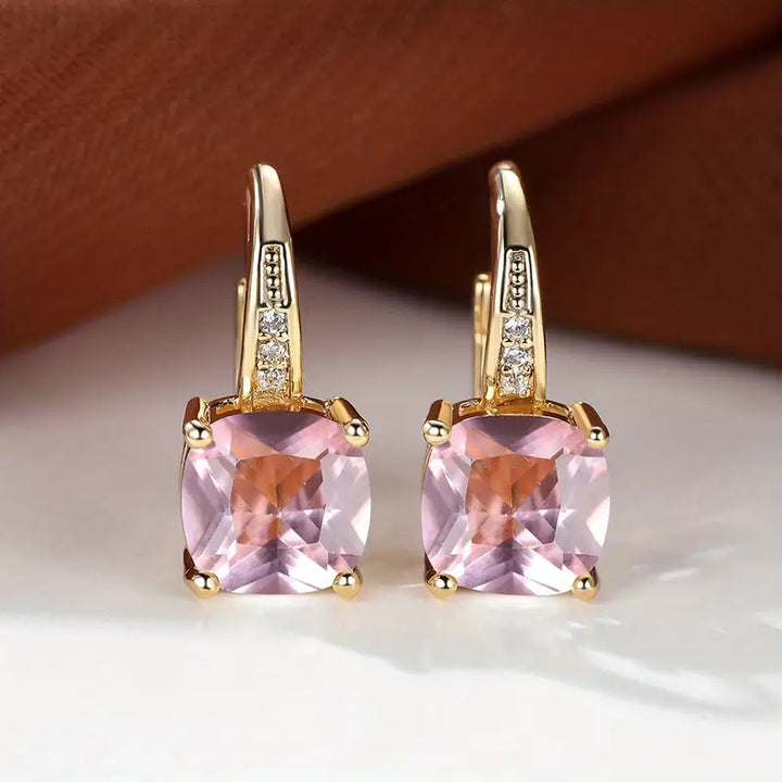 123 Mystic Sapphire Stone Hoop Earrings