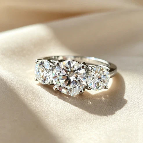 Three-Stone Crystal Ring