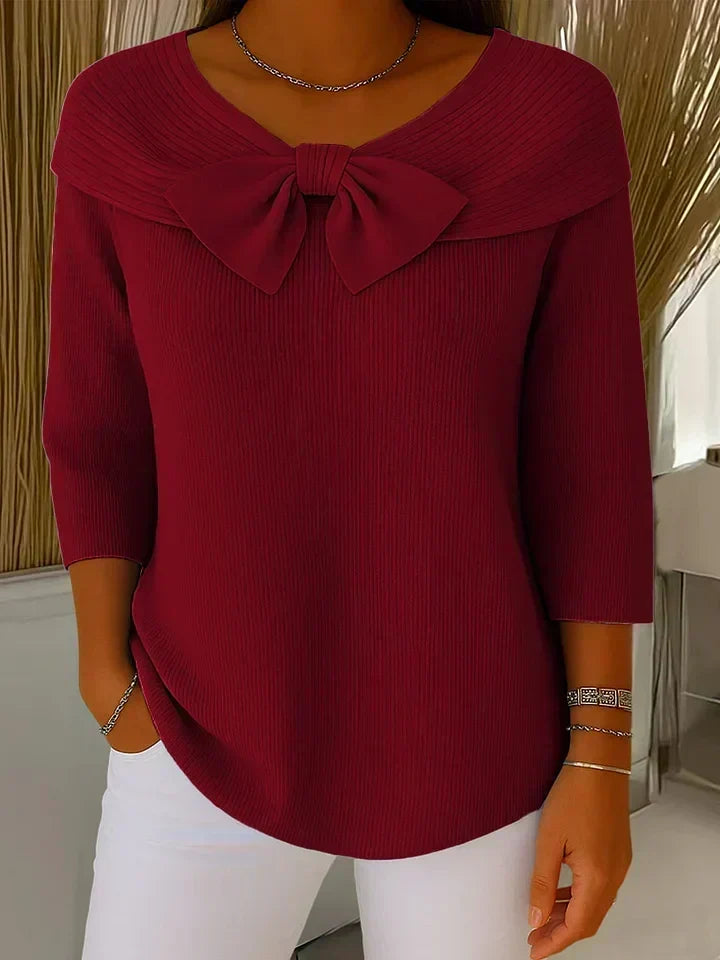 Célestine | Bow Detail Round Neck Jumper