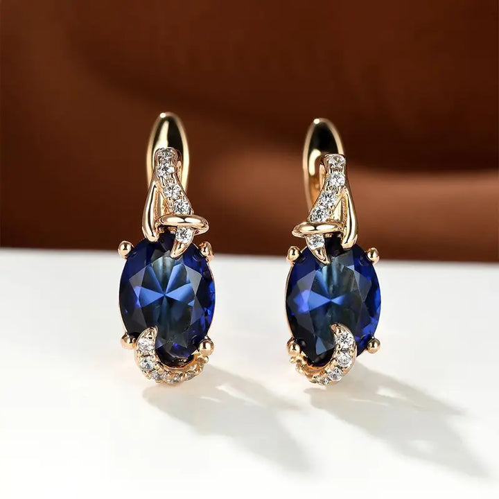 Royal Midnight Drop Earrings (Gold)