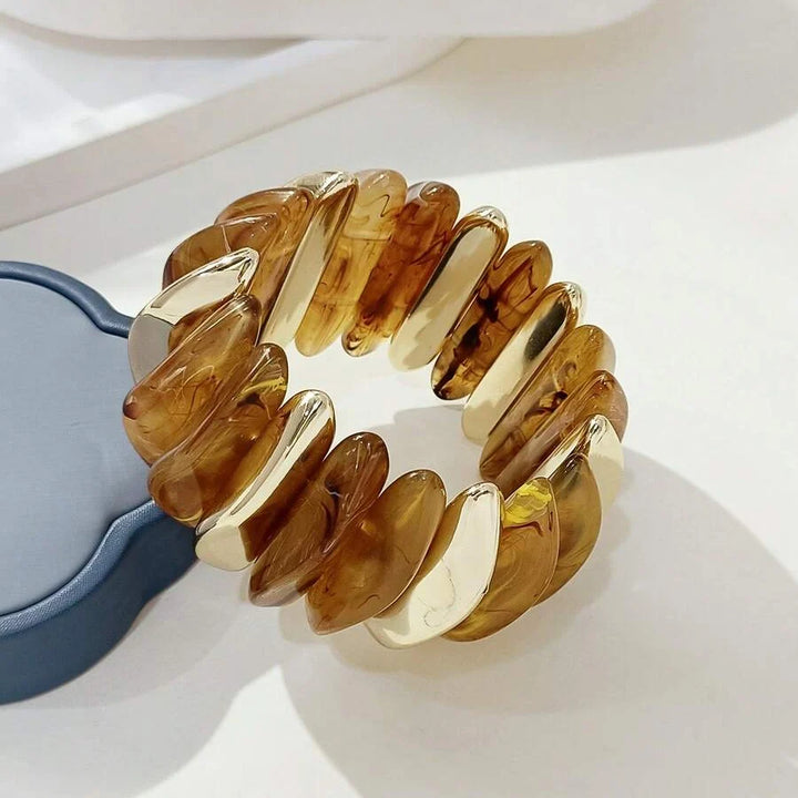 Bohemian Retro Geometric Thick Acrylic Beaded Bracelet