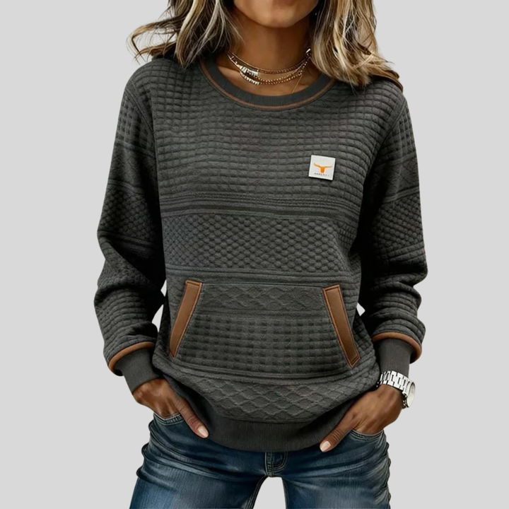 Céline | Colour Block Round Neck Sweatshirt