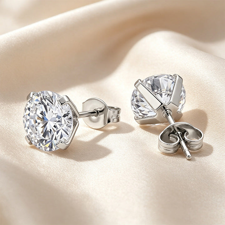 Classic Crystal Solitaire Stud Earrings