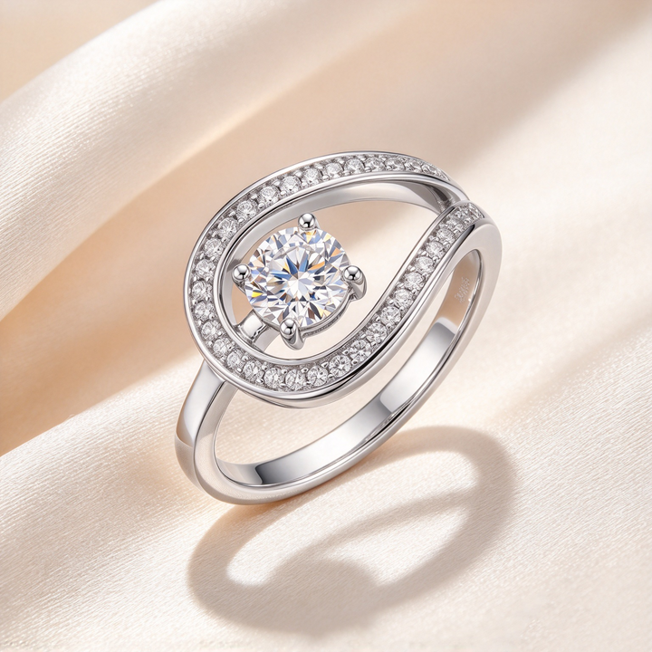 Geometric Wrap Pavé Ring