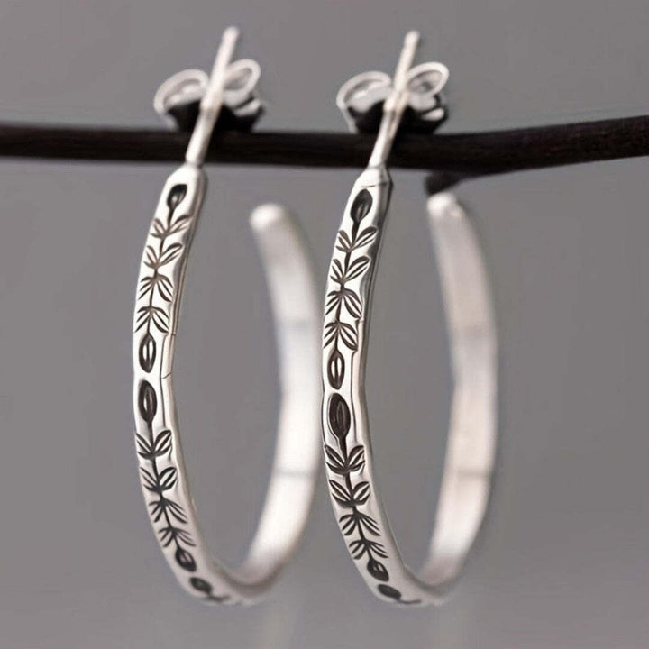 Sleek Silvery Hoop Earrings