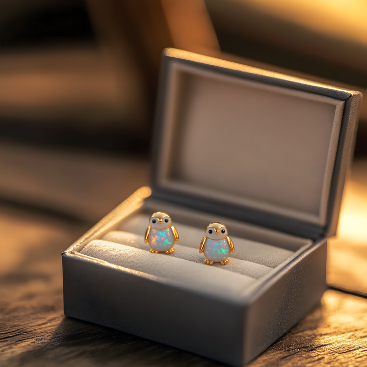 Penguin Opal Stud Earrings