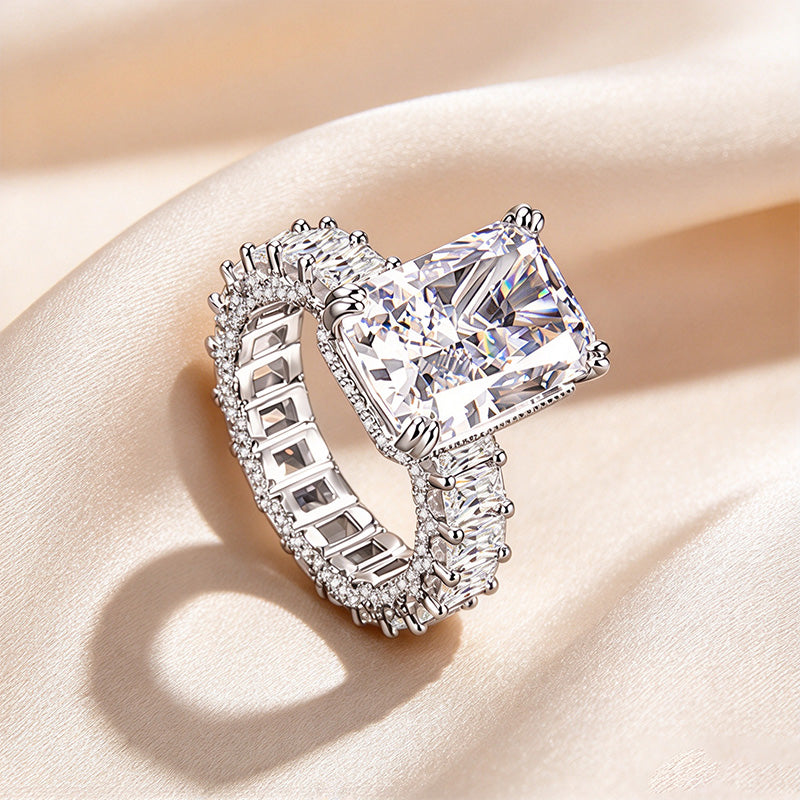 Emerald Cut Full Pavé Crystal Ring