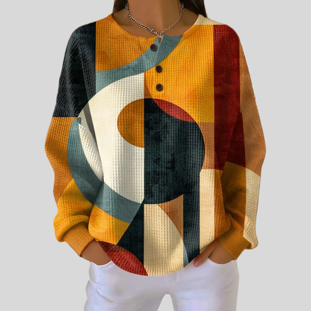 Blanche | Retro Geometric Print Sweatshirt