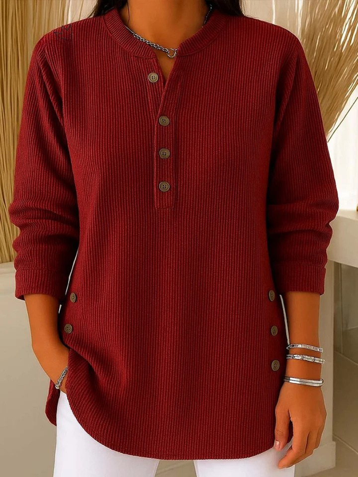 Henriette | Buttoned Henley Tunic