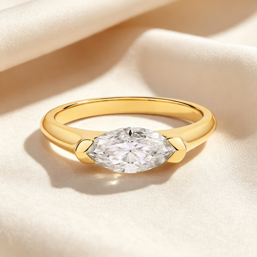 Marquise Solitaire Crystal Ring