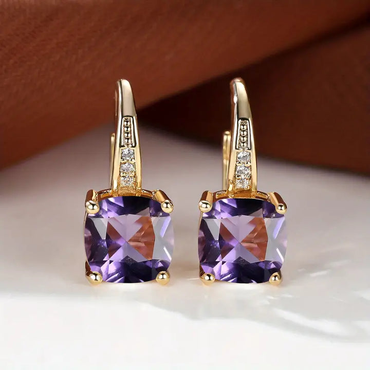 123 Mystic Sapphire Stone Hoop Earrings