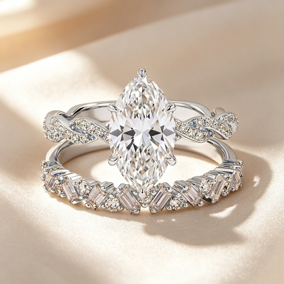 Marquise Cut Crystal Ring