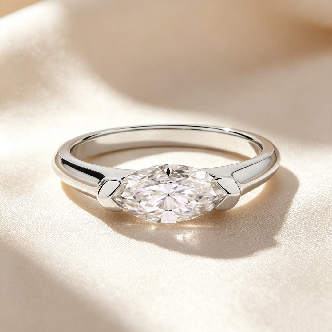 Marquise Solitaire Crystal Ring