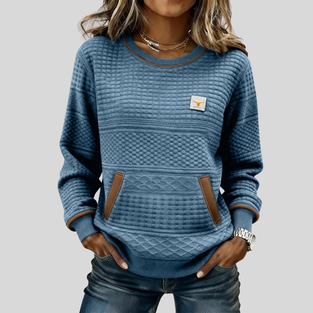 Céline | Colour Block Round Neck Sweatshirt