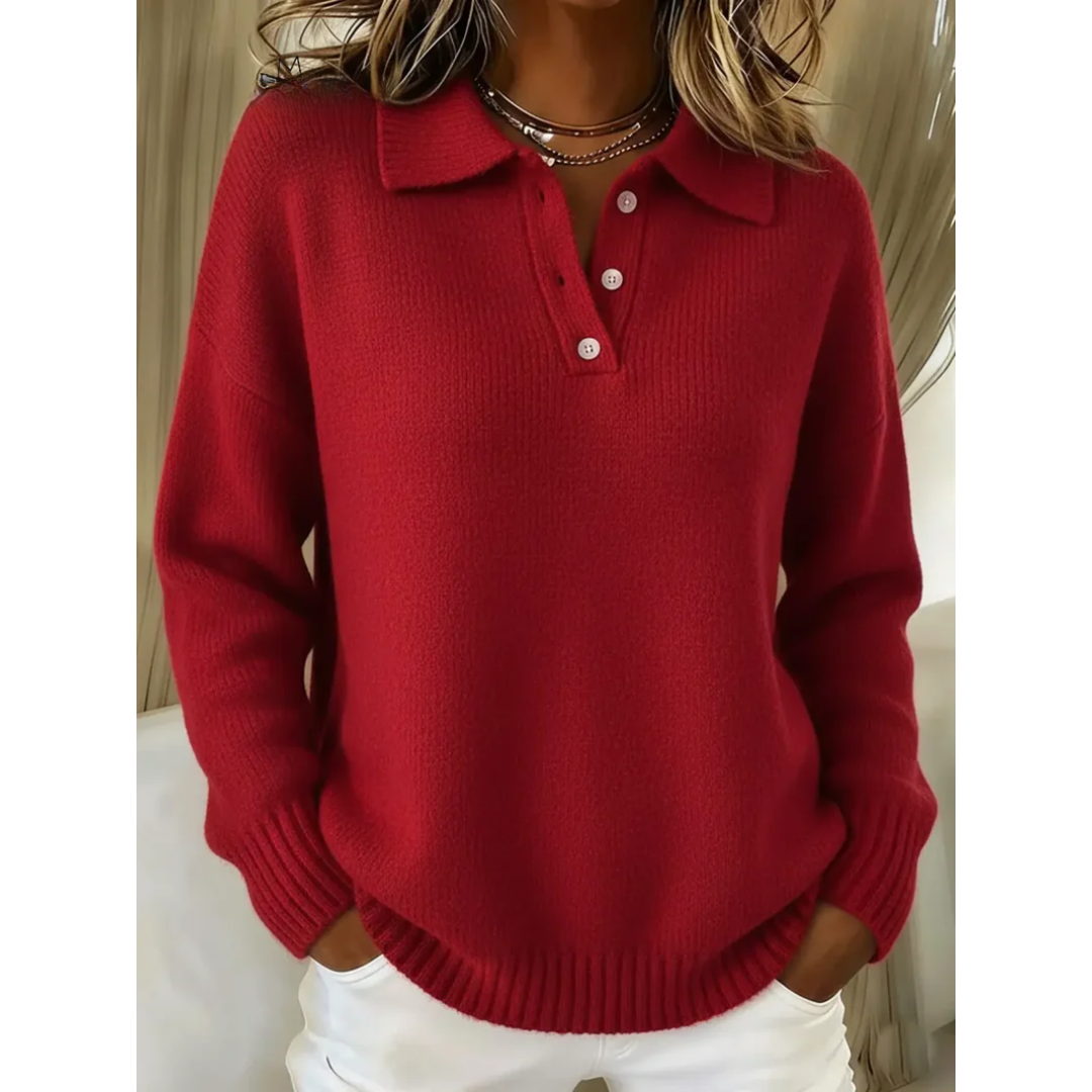Angèle | Soft Polo Collar Jumper