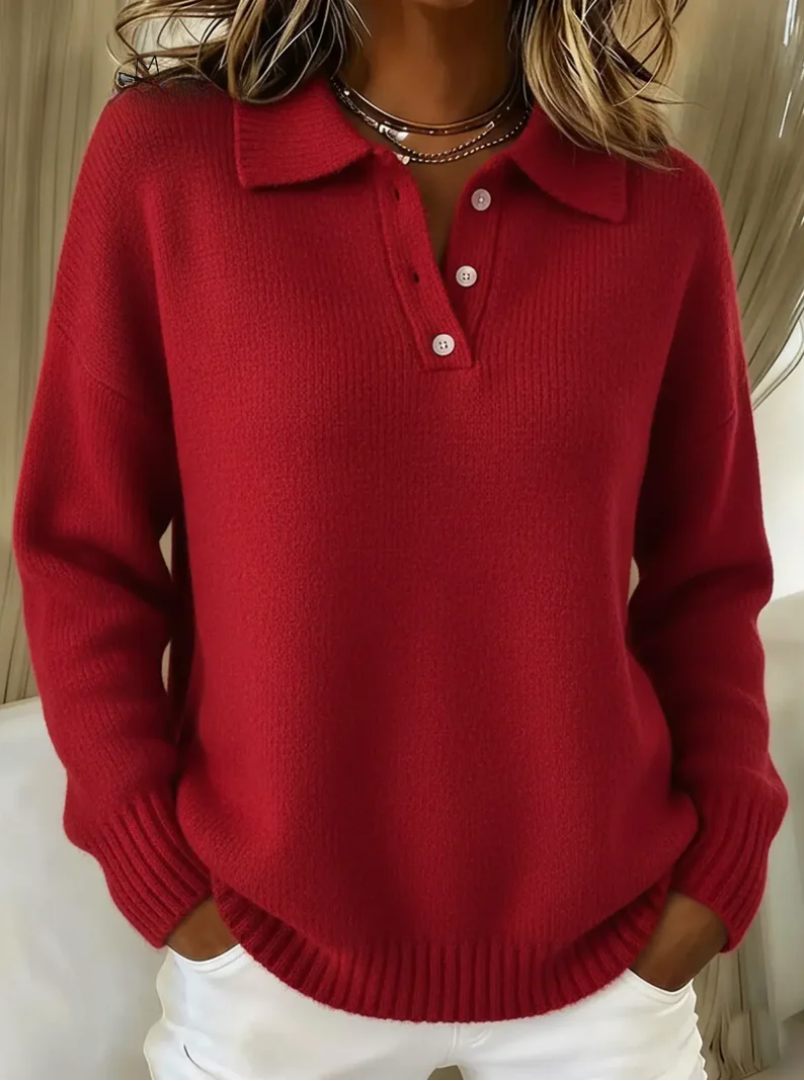 Nadine | Soft Knit Collared Jumper