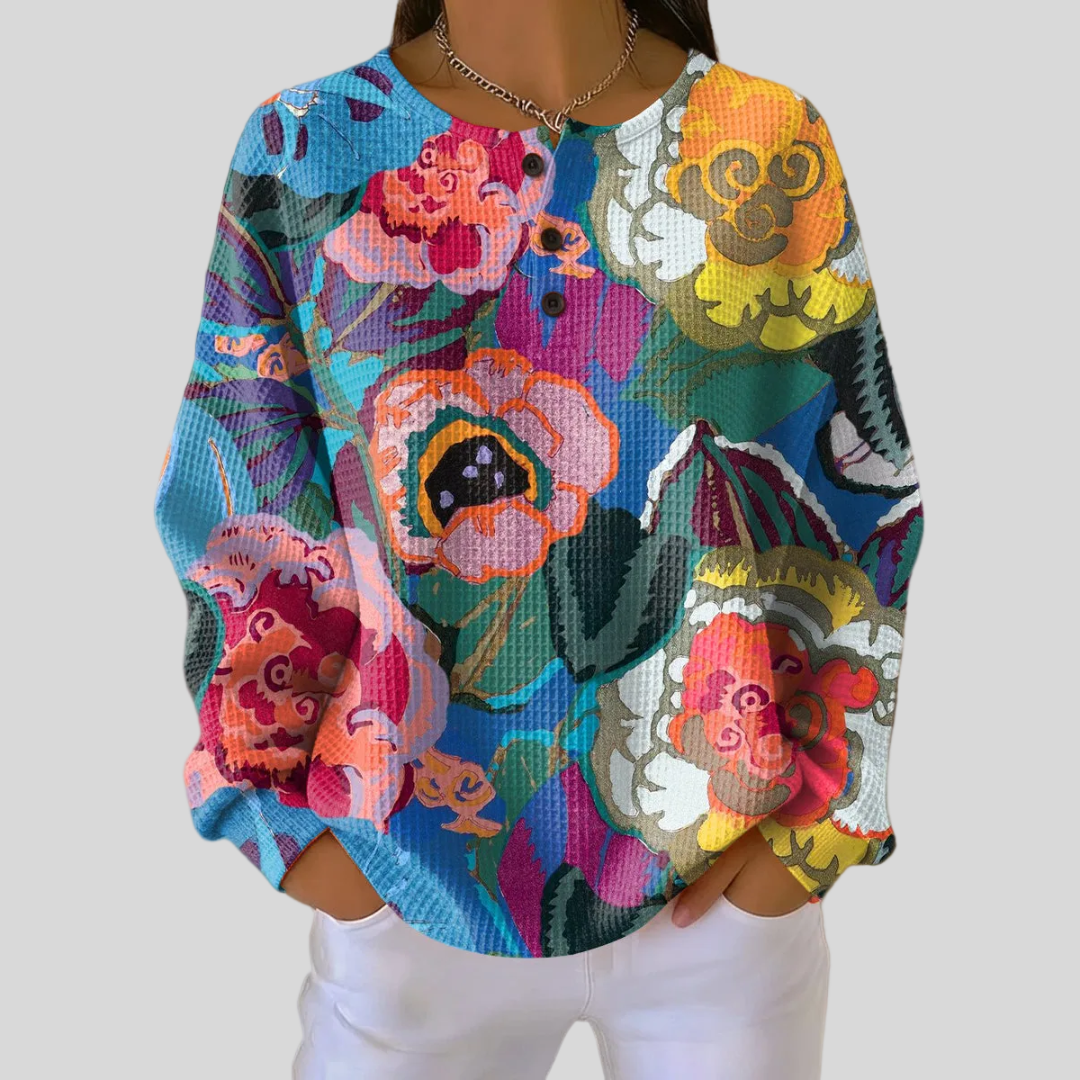 Clémentine | Colourful Floral Print Sweatshirt