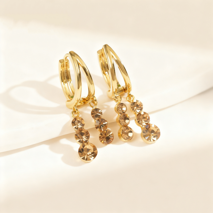 Brown Diamond Tassel Earrings