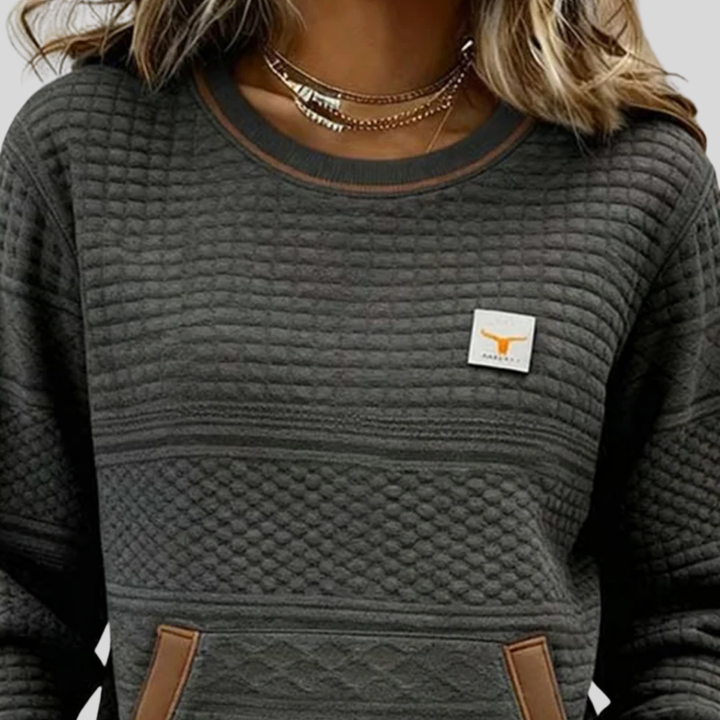 Céline | Colour Block Round Neck Sweatshirt