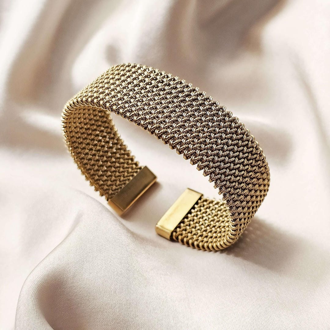 Vintage Woven Open Cuff Bracelet