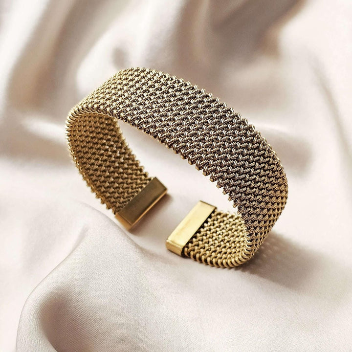 Vintage Woven Open Cuff Bracelet
