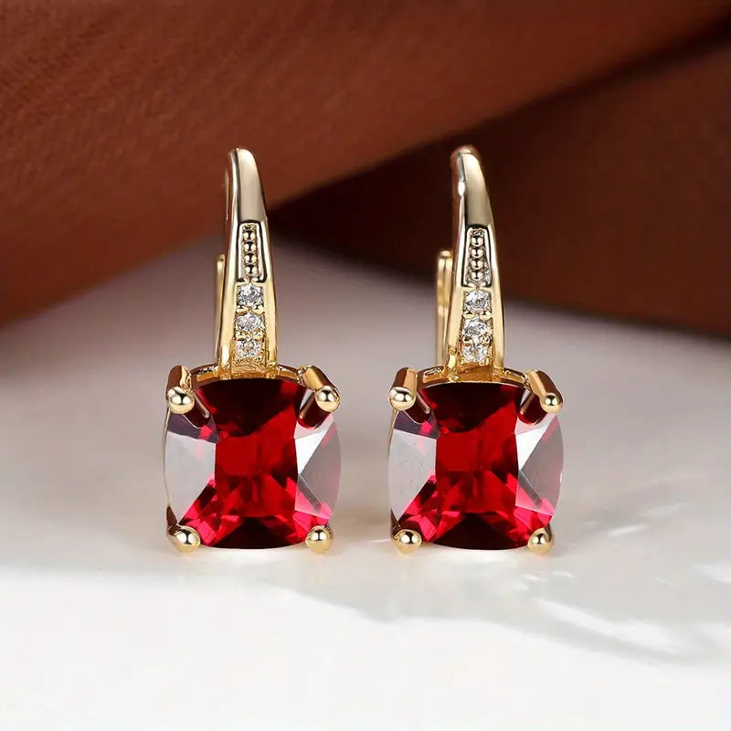 123 Mystic Sapphire Stone Hoop Earrings
