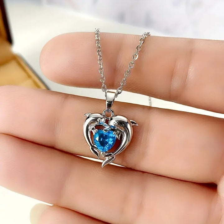 Oceanheart Twins Necklace (White Gold)