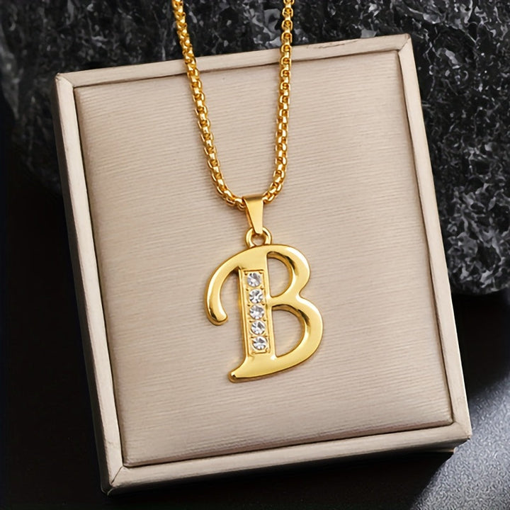 Crystal Accent Initial Necklace