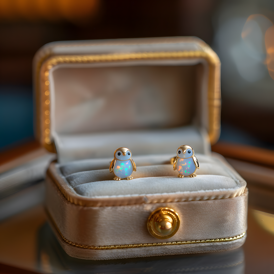 Penguin Opal Stud Earrings