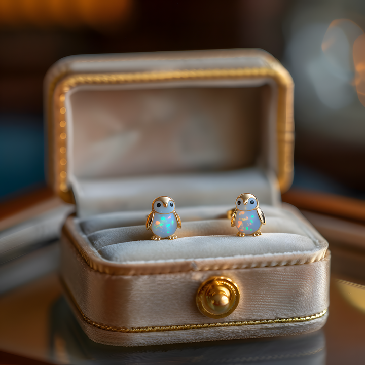 Penguin Opal Stud Earrings