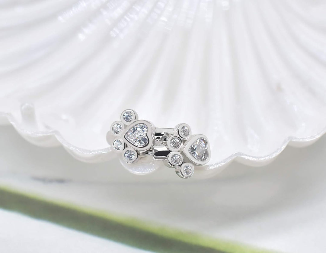 Paw Huggie Hoops with Sparkling Zirconia