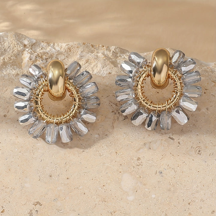Elegant Pearl Beaded Fan Earrings