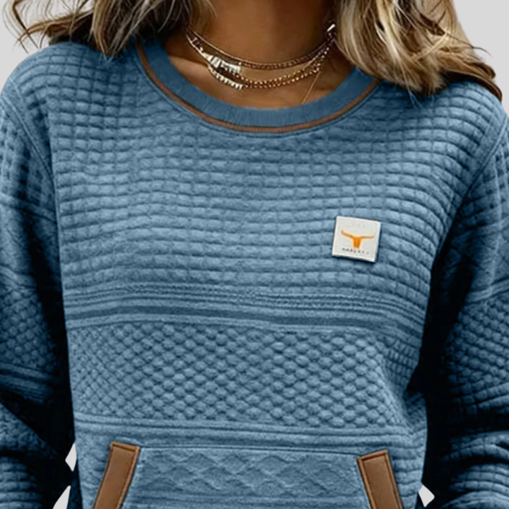 Céline | Colour Block Round Neck Sweatshirt