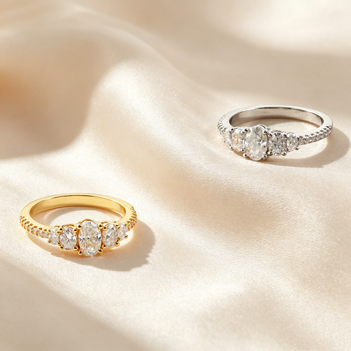 Oval Cut Five-Stone Crystal Ring
