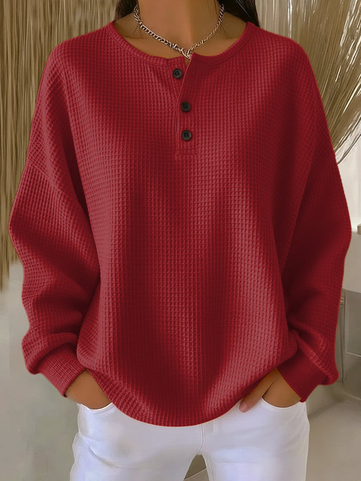 Berthe | Waffle Henley Sweatshirt