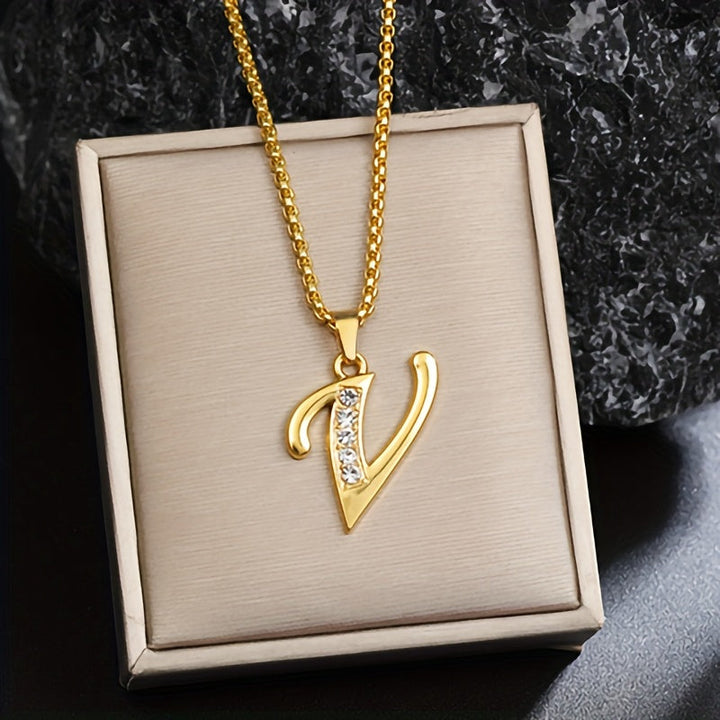 Crystal Accent Initial Necklace