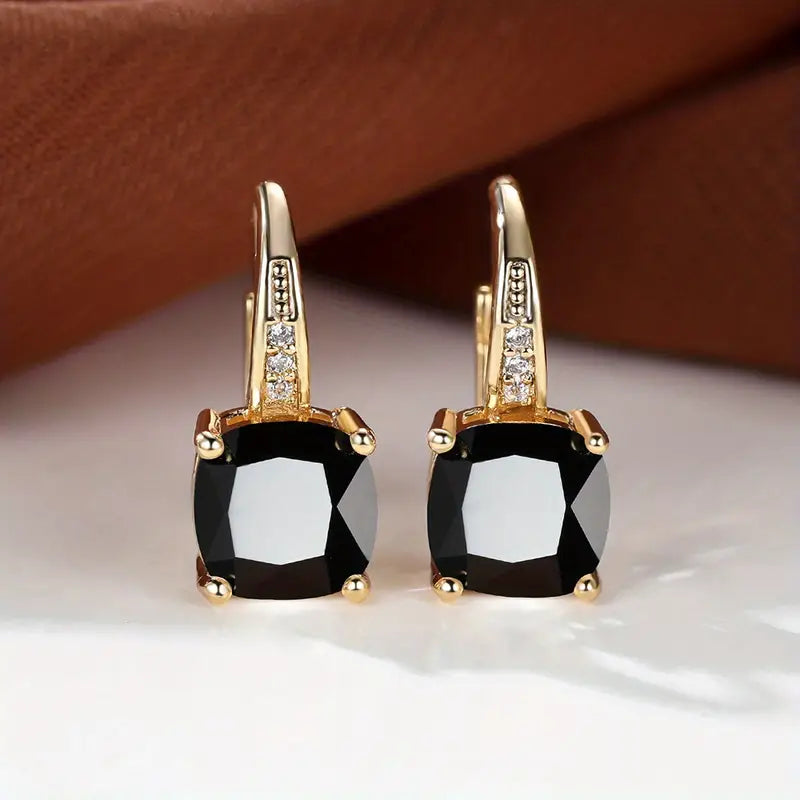 123 Mystic Sapphire Stone Hoop Earrings