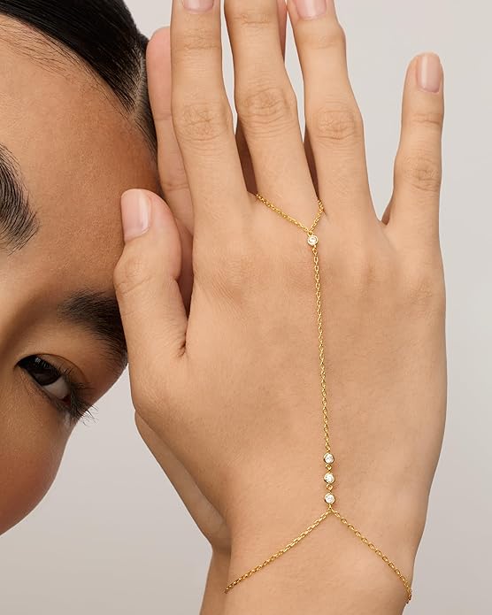 Beaded Handchain Bracelet