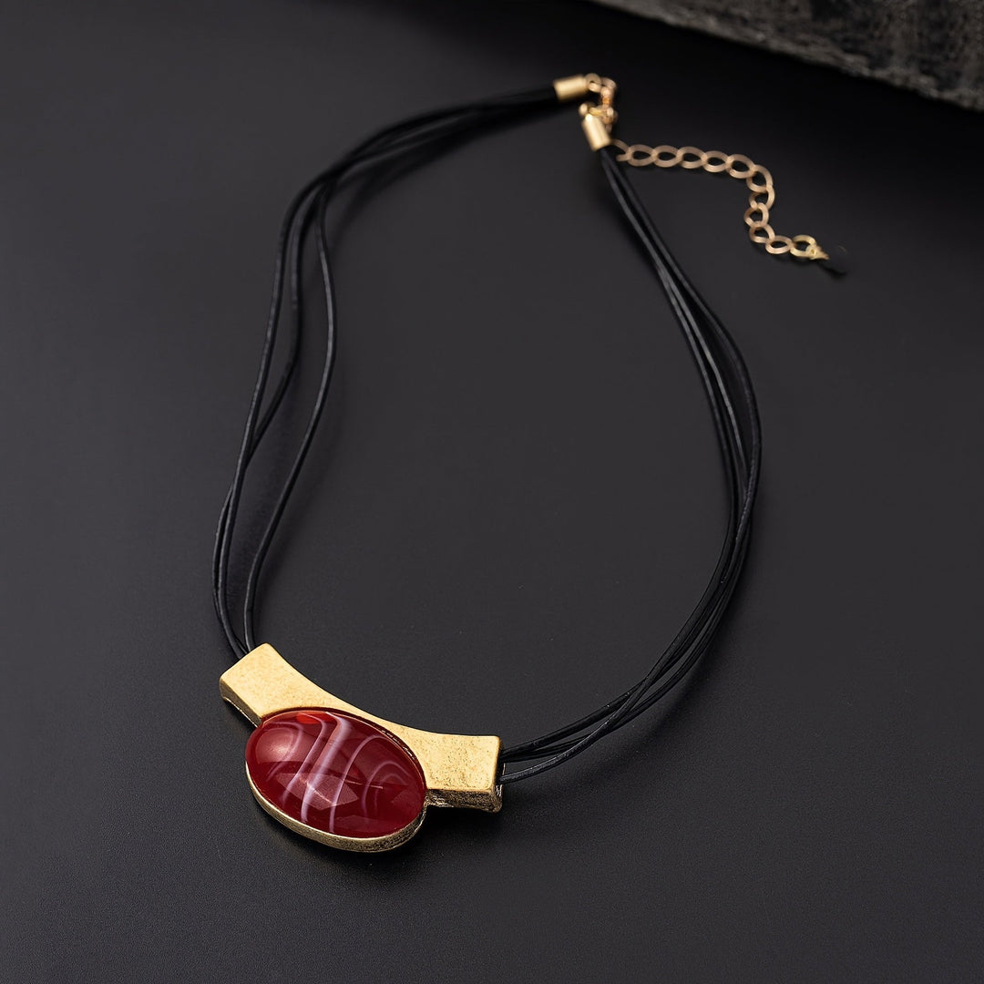 Elegant Bohemian Gemstone Gold Plated Necklace