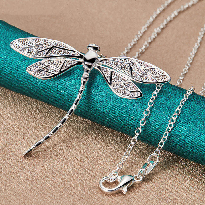 Sterling Silver Dragonfly Necklace – Symbol of Grace & Transformation