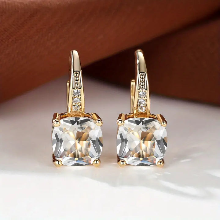 123 Mystic Sapphire Stone Hoop Earrings