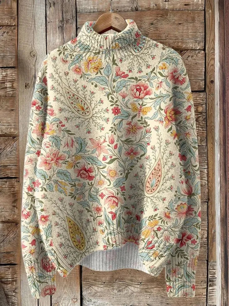 Bernadette | Paisley Roll Neck Jumper