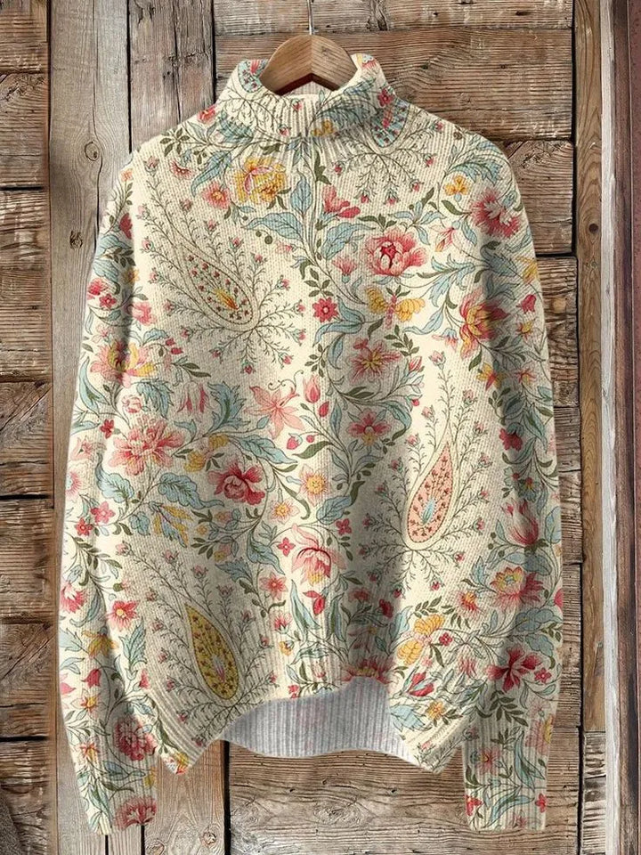 Bernadette | Paisley Roll Neck Jumper