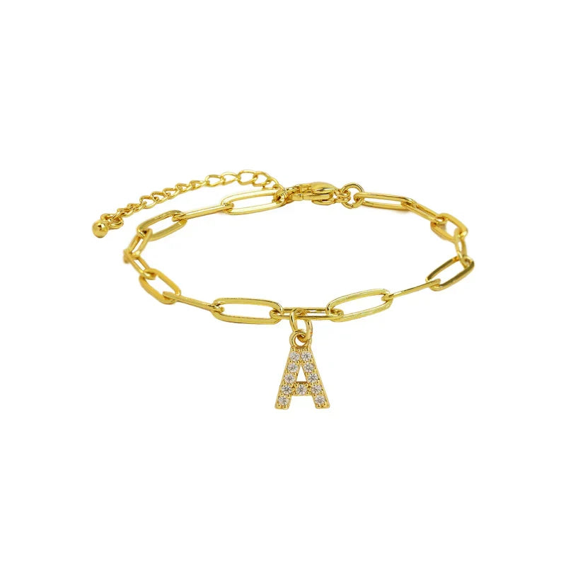 Minimalist Letter Charm Bracelet