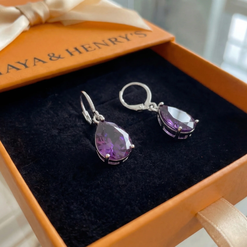 Amethyst Teardrop Earrings