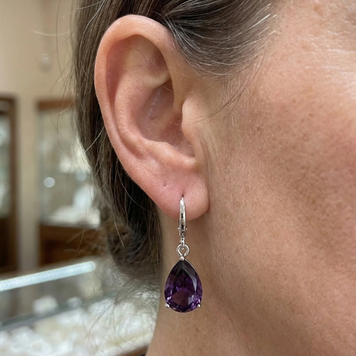 Amethyst Teardrop Earrings